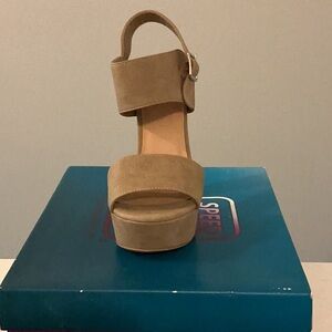 Speed Limit 98 Beige Platform Heels